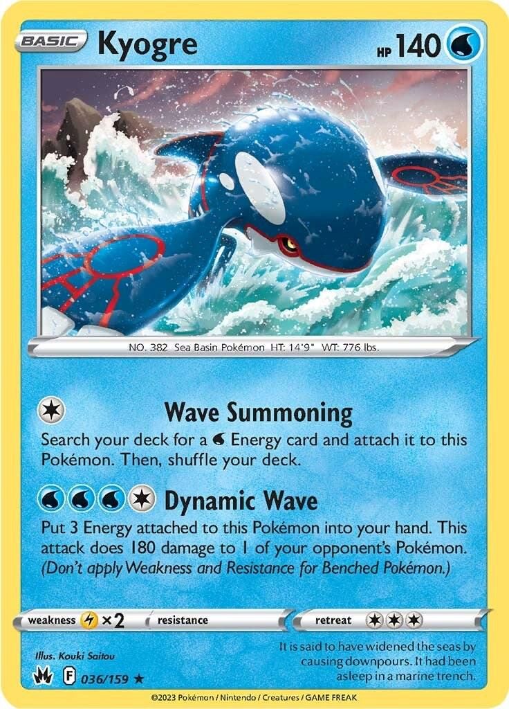 PSA 10 Kyogre Crown Zenith graded Pokémon card