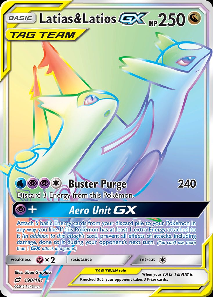 PSA 10 Latias & Latios GX Team Up graded Pokémon card
