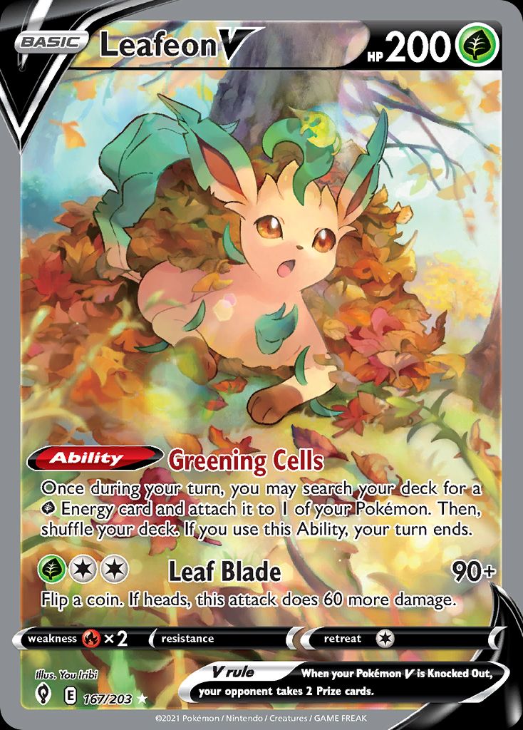 PSA 10 Leafeon Evolving Skies graded Pokémon card