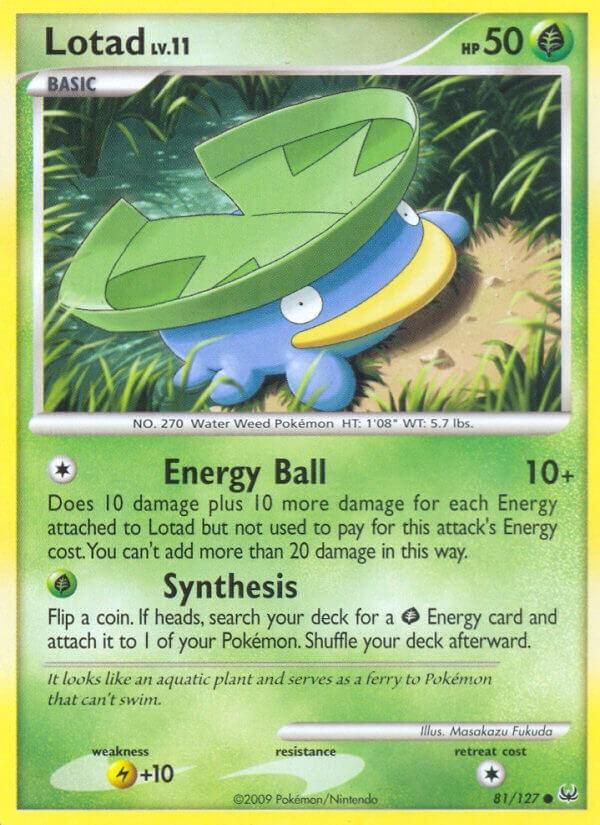 PSA 10 Lotad Platinum graded Pokémon card