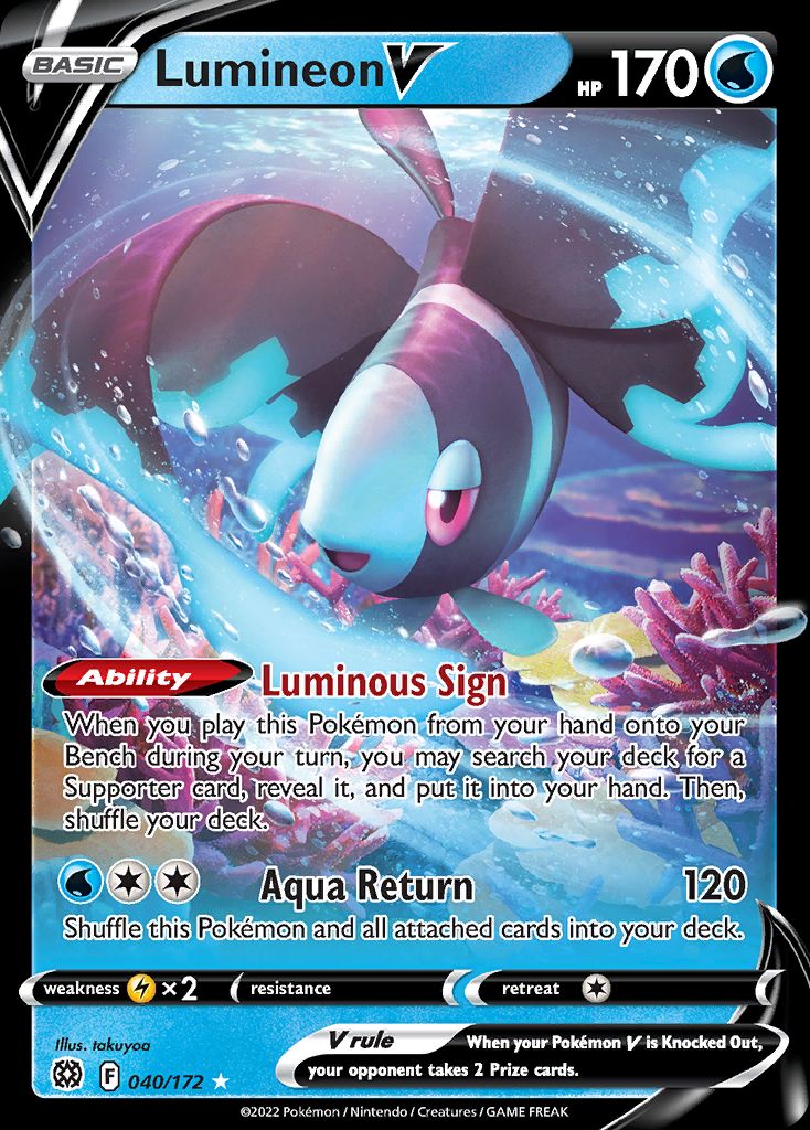 PSA 10 Lumineon Brilliant Stars graded Pokémon card