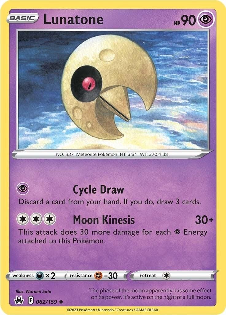 PSA 10 Lunatone Crown Zenith graded Pokémon card
