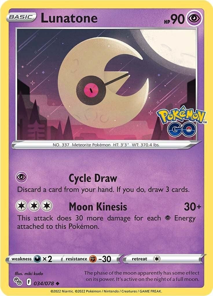 PSA 10 Lunatone Pokémon GO graded Pokémon card