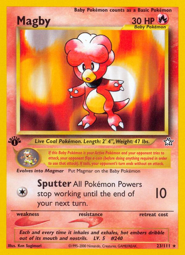 PSA 10 Magby Neo Genesis graded Pokémon card