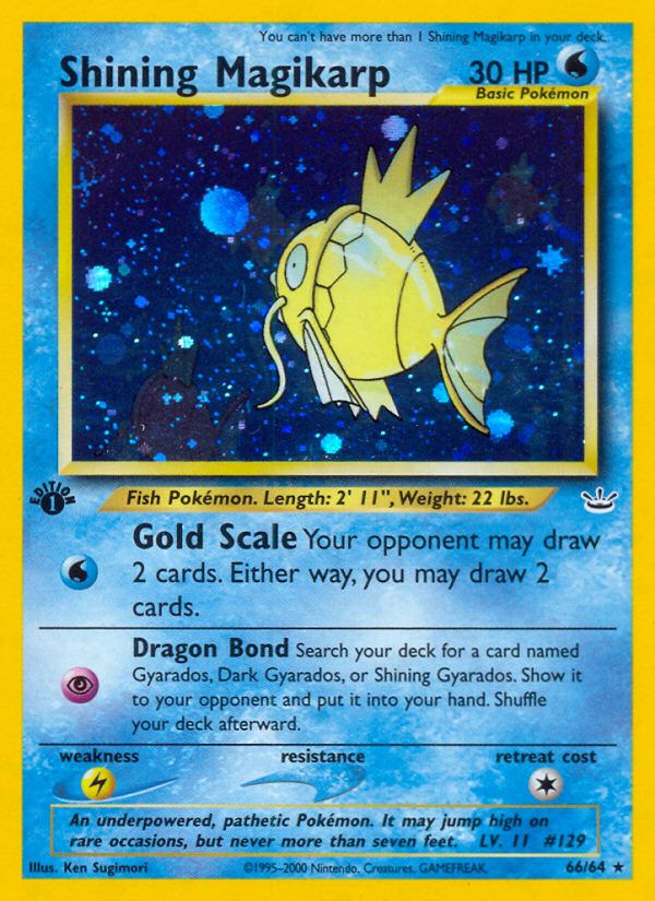 PSA 10 Shining Magikarp Neo Revelation graded Pokémon card