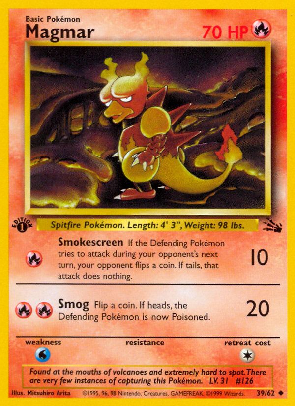 PSA 10 Magmar Fossil graded Pokémon card