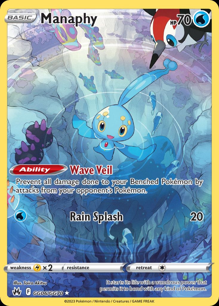 PSA 10 Manaphy Crown Zenith graded Pokémon card
