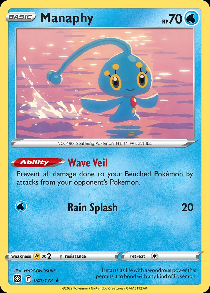 PSA 10 Manaphy Brilliant Stars graded Pokémon card