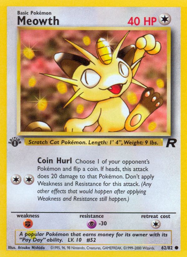 PSA 10 Meowth Team Rocket graded Pokémon card