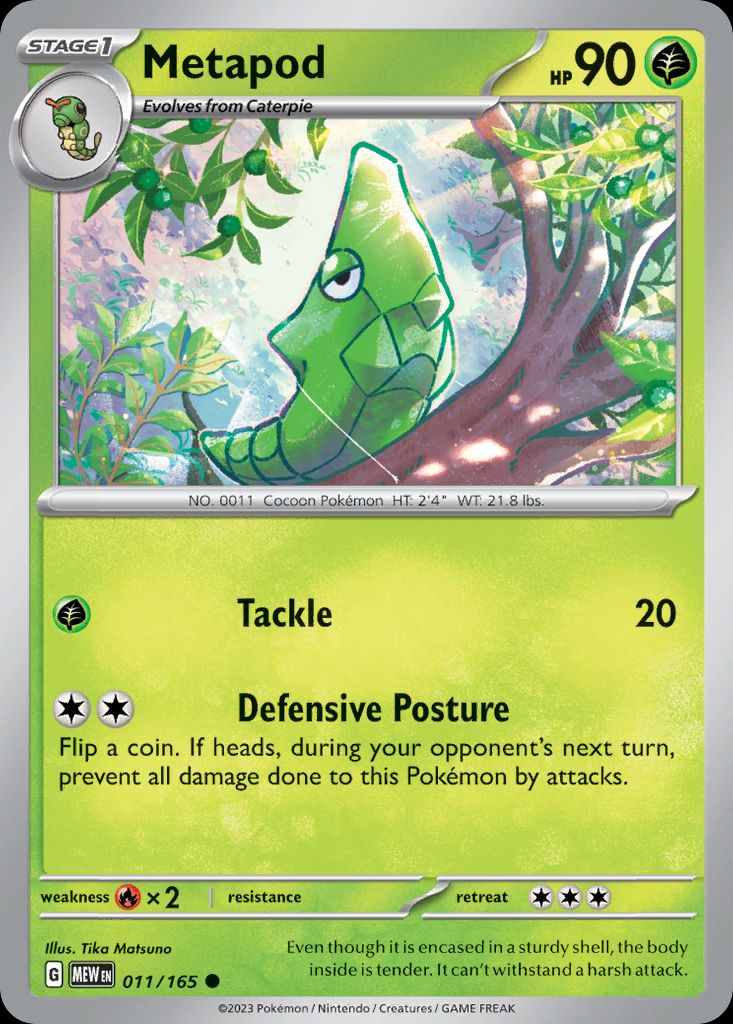 PSA 10 Metapod Scarlet and Violet 151 graded Pokémon card