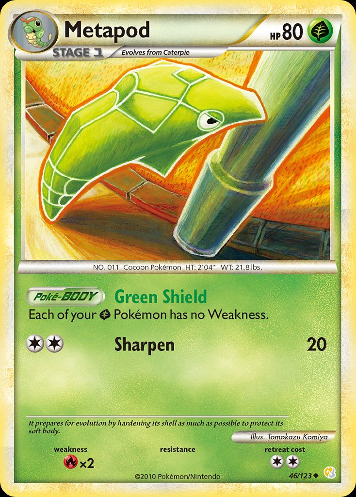 PSA 10 Metapod HeartGold and SoulSilver graded Pokémon card