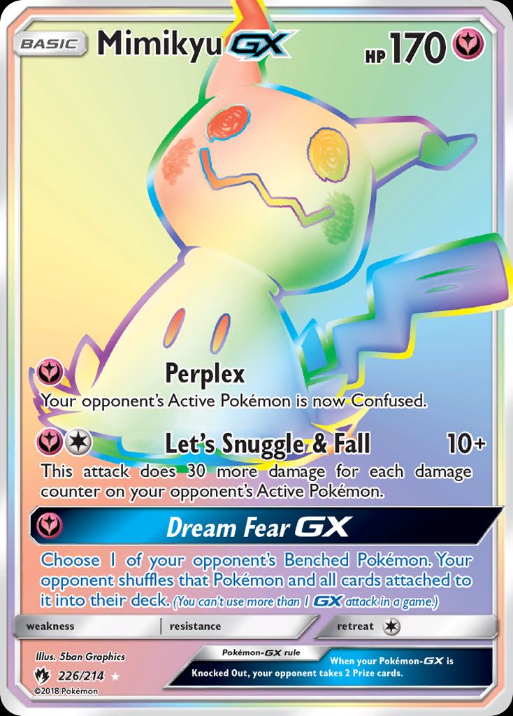 PSA 10 Mimikyu GX Lost Thunder graded Pokémon card