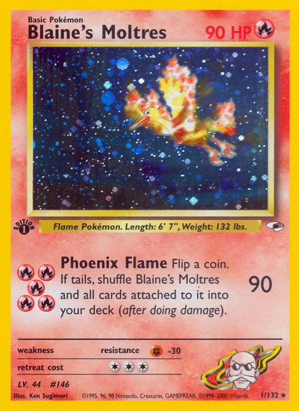 PSA 10 Blaine's Moltres Gym Heroes graded Pokémon card