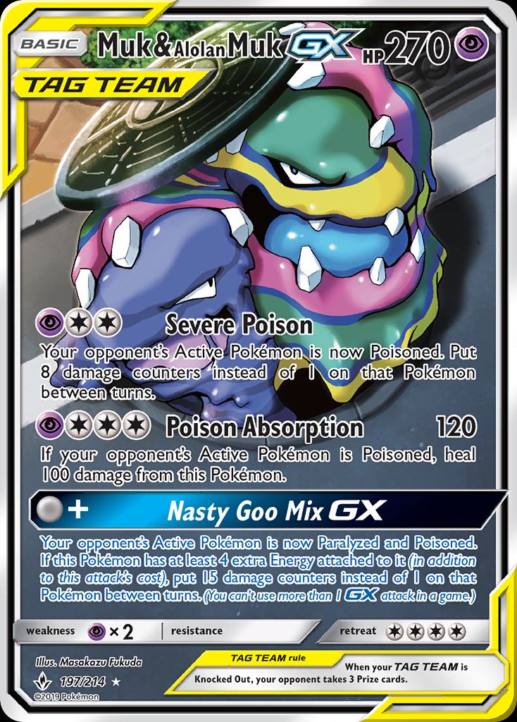 PSA 10 Alolan Muk & Muk-GX Unified Minds graded Pokémon card
