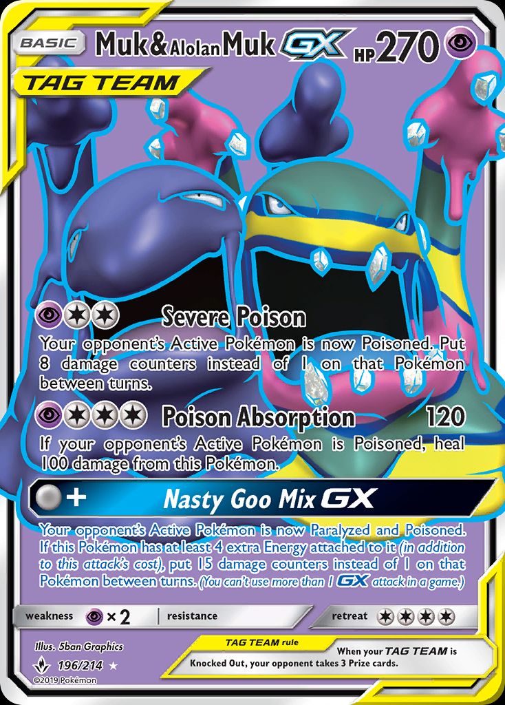 PSA 10 Alolan Muk & Muk-GX Full Art Unified Minds graded Pokémon card