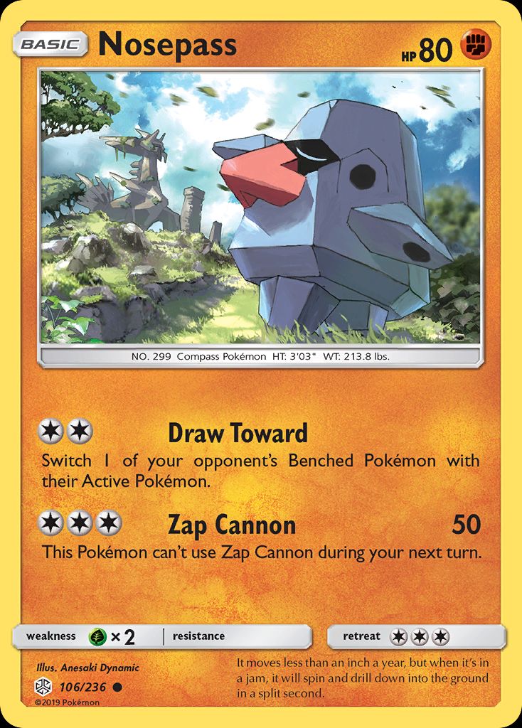 PSA 10 Nosepass Lost Thunder graded Pokémon card