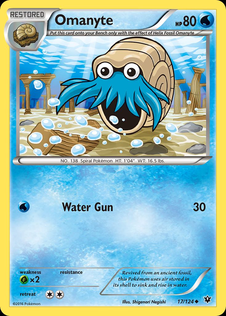 PSA 10 Omanyte Fates Collide graded Pokémon card