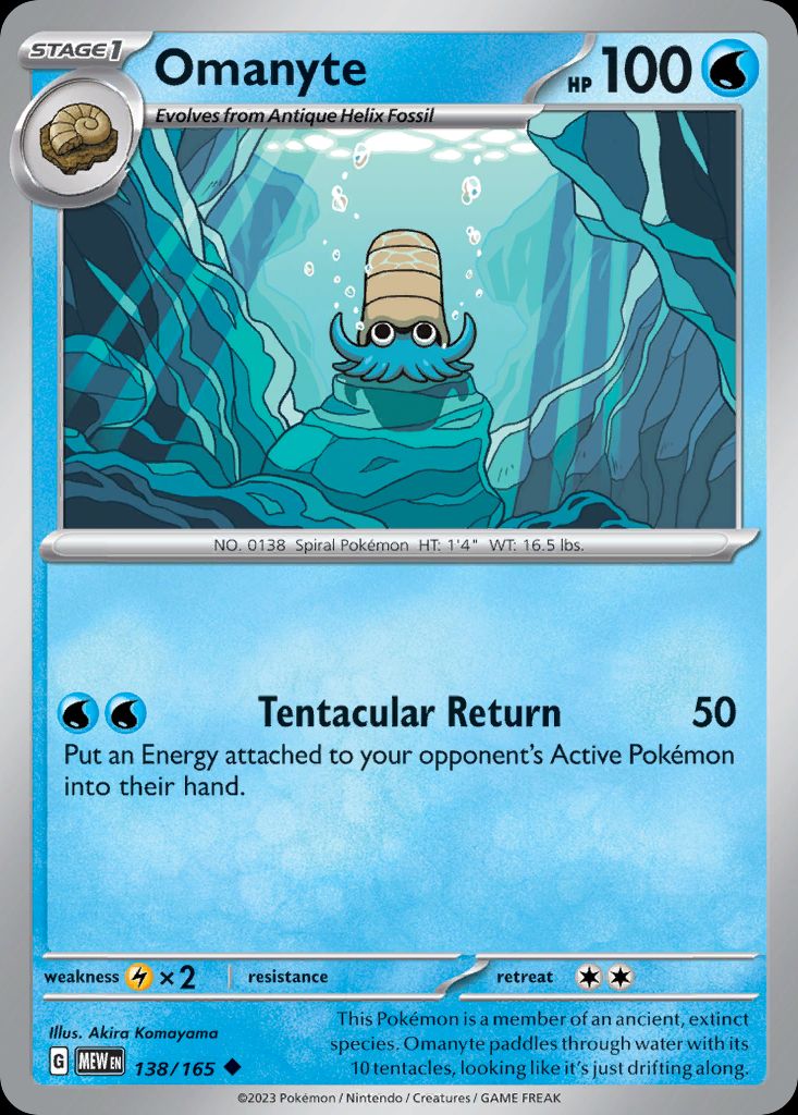 PSA 10 Omanyte Mystery of the Fossils Japanese graded Pokémon card
