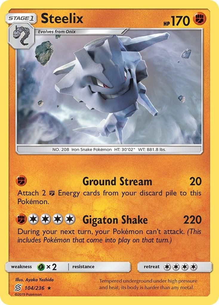PSA 10 Steelix & Onix-GX Unified Minds graded Pokémon card