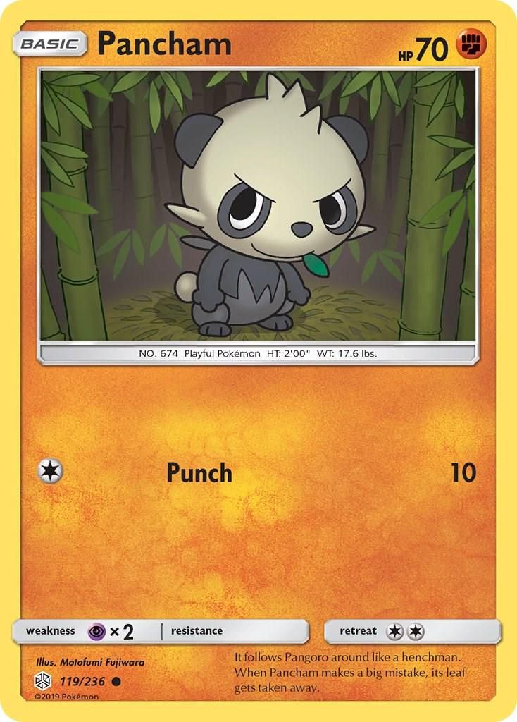 PSA 10 Pancham Cosmic Eclipse graded Pokémon card
