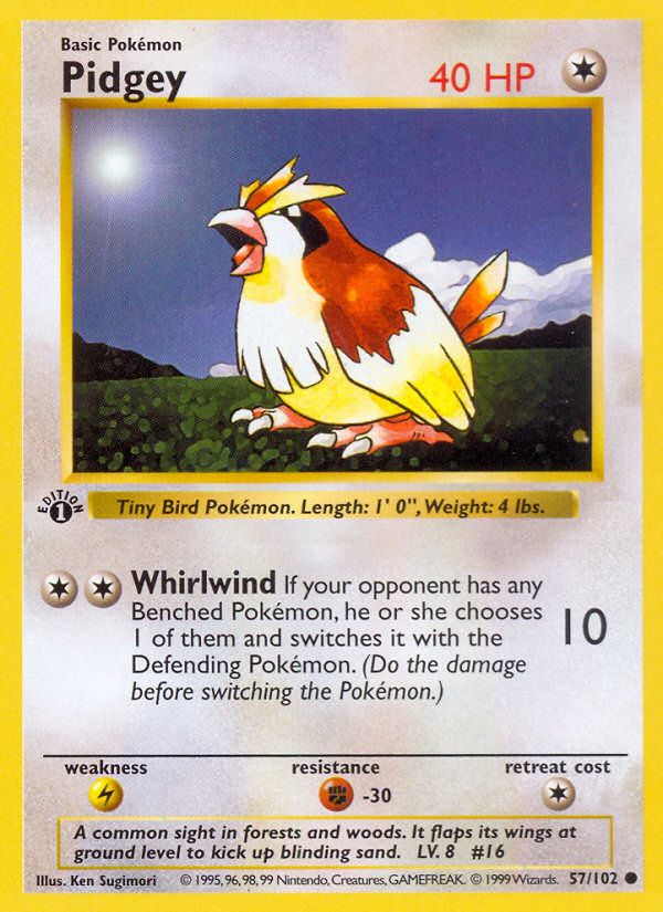 PSA 10 Pidgey Base Set graded Pokémon card