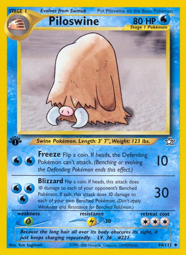 PSA 10 Piloswine Neo Genesis graded Pokémon card
