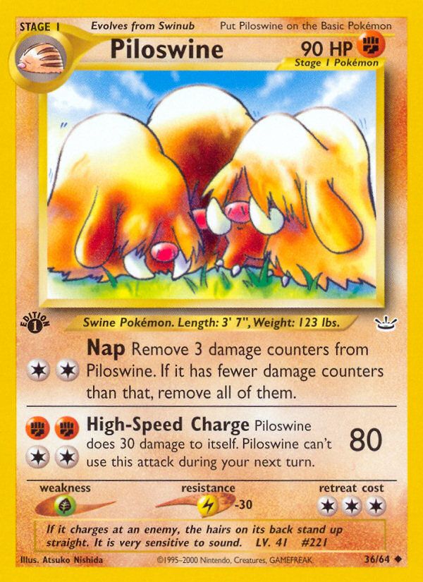 PSA 10 Piloswine Neo Revelation graded Pokémon card