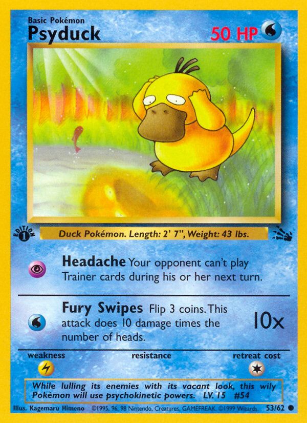 PSA 10 Psyduck Fossil graded Pokémon card