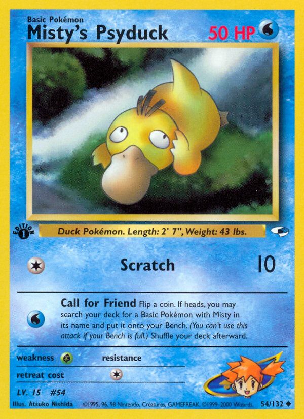 PSA 10 Misty's Psyduck Gym Heroes graded Pokémon card