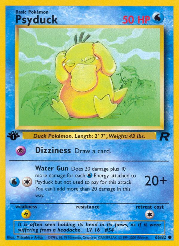 PSA 10 Psyduck Team Rocket graded Pokémon card