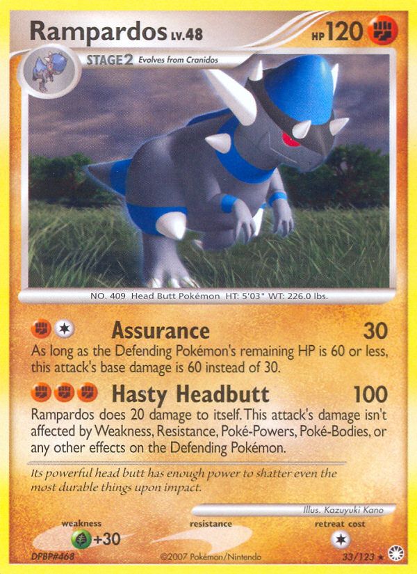 PSA 10 Rampardos Mysterious Treasures graded Pokémon card
