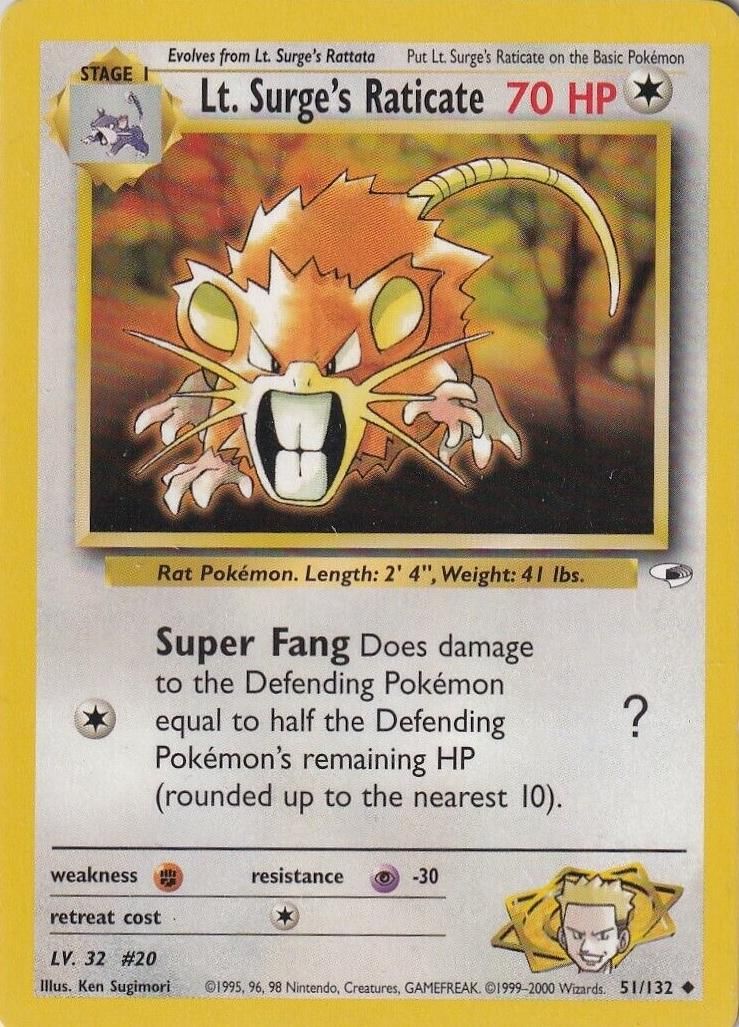 PSA 10 Blaine's Raticate Gym Heroes graded Pokémon card
