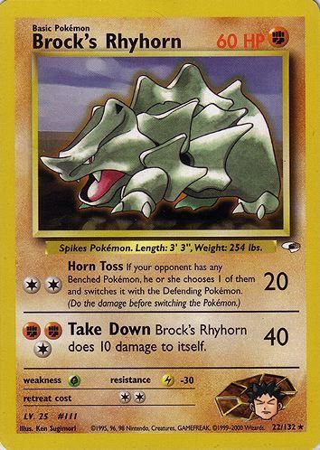PSA 10 Rhyhorn Gym Heroes graded Pokémon card