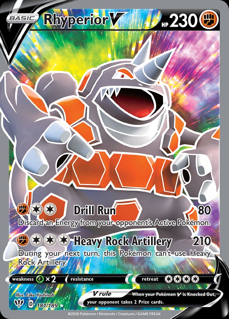 PSA 10 Rhyperior Darkness Ablaze graded Pokémon card