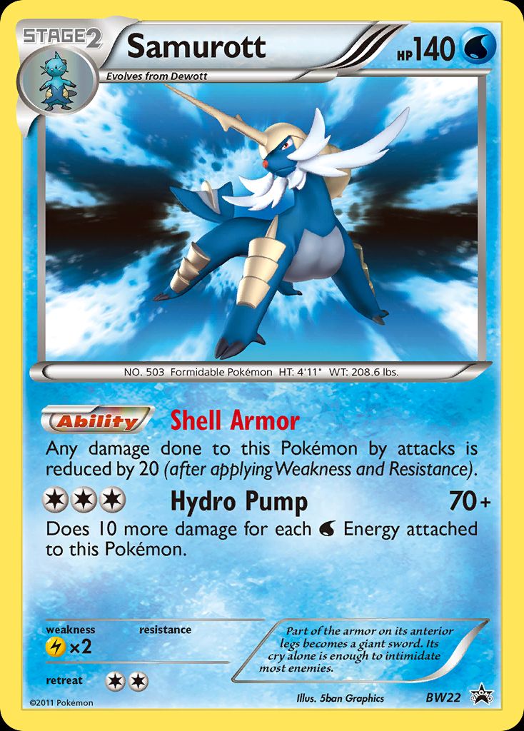 PSA 10 Samurott BW Black Star Promos graded Pokémon card