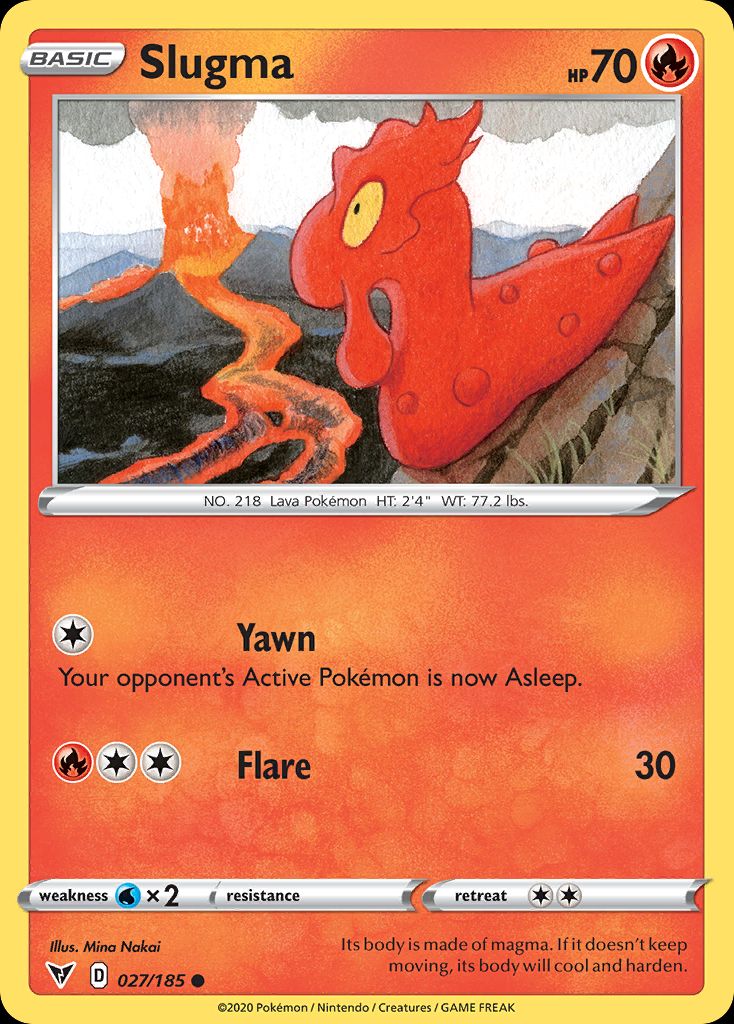 PSA 10 Slugma Silver Tempest graded Pokémon card