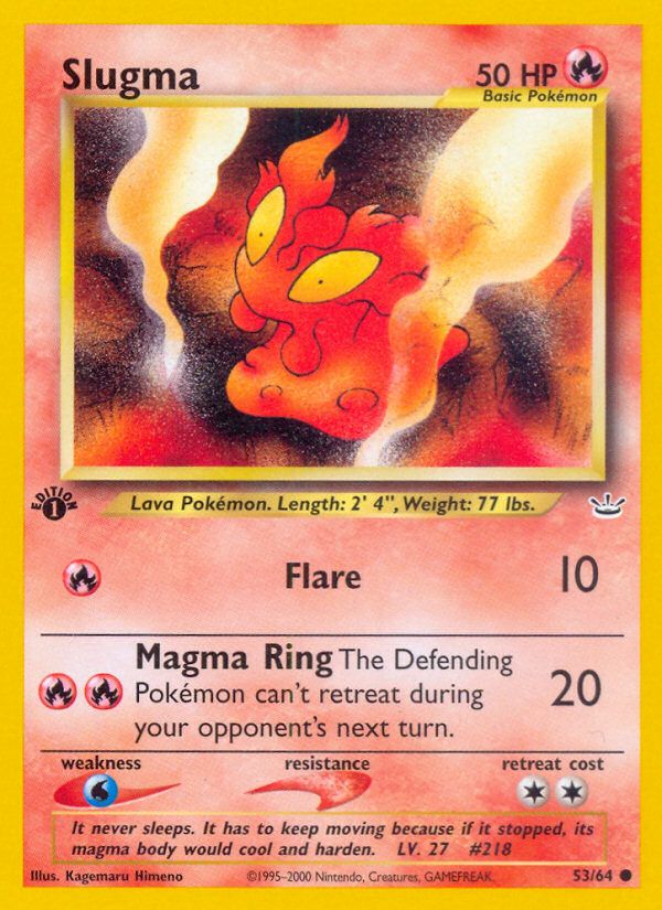 PSA 10 Slugma Neo Revelation graded Pokémon card