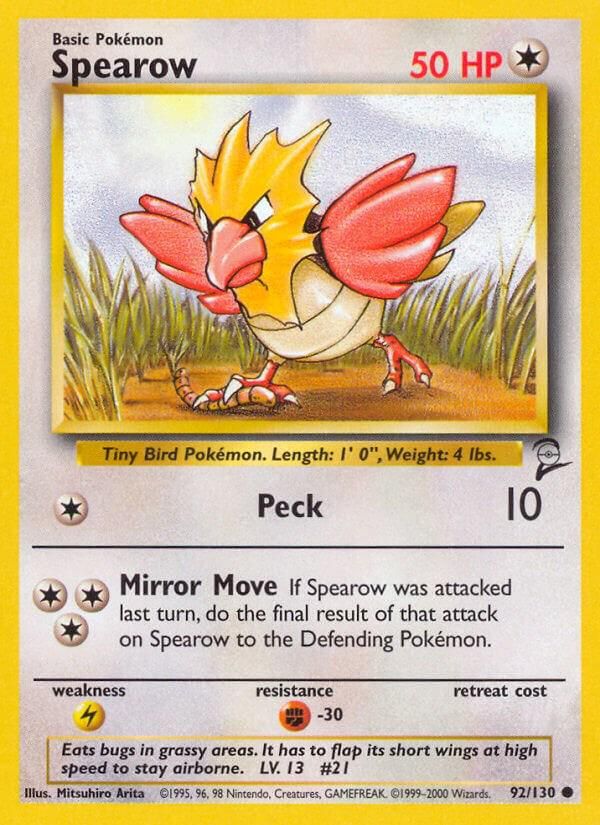 PSA 10 Spearow Base Set graded Pokémon card