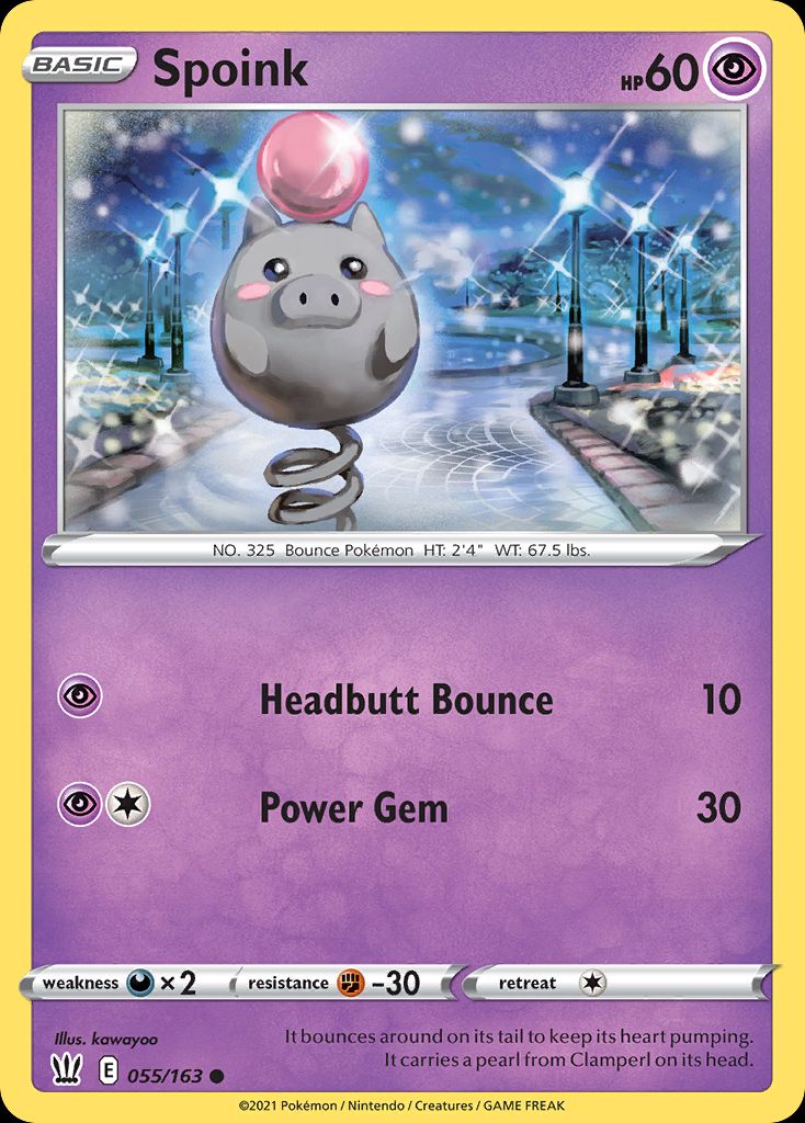 PSA 10 Spoink Boundaries Crossed graded Pokémon card