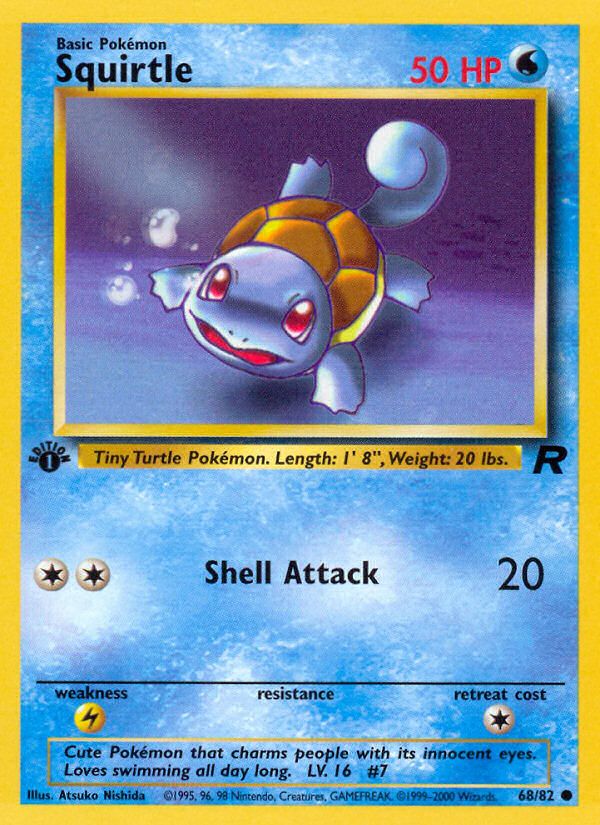PSA 10 Squirtle Team Rocket graded Pokémon card
