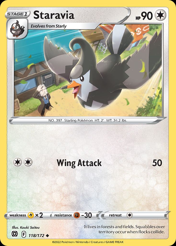 PSA 10 Staravia Rising Rivals graded Pokémon card