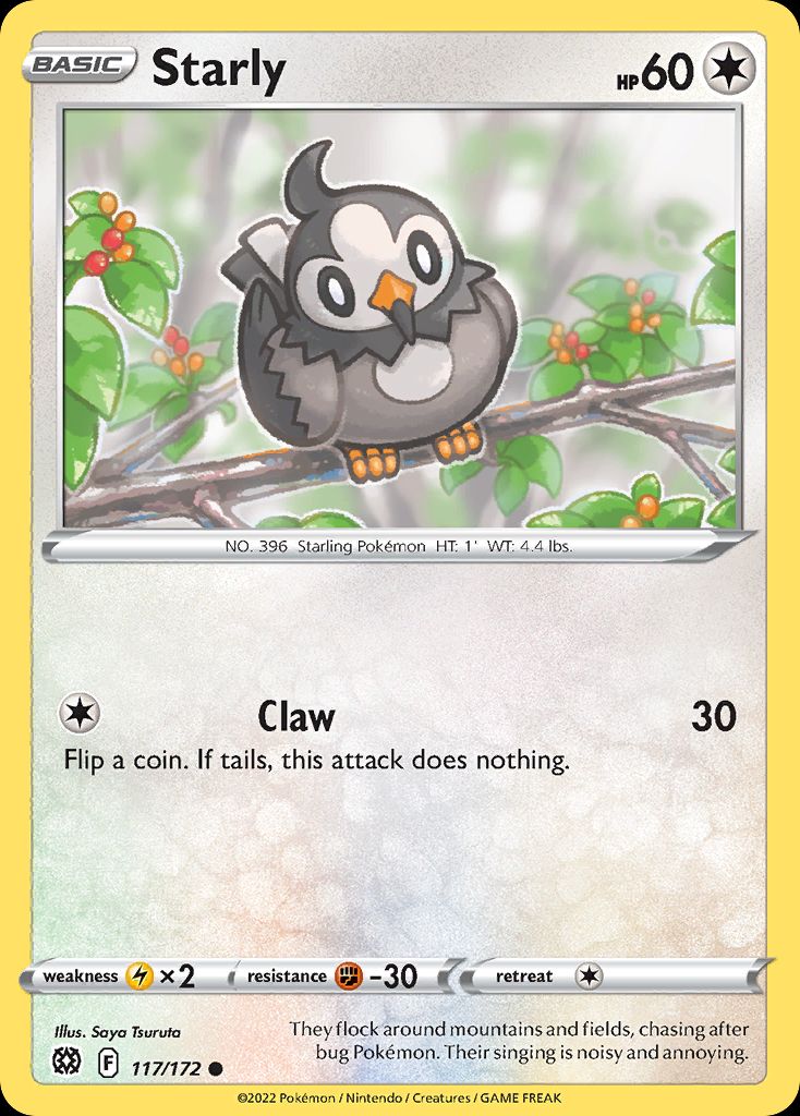 PSA 10 Starly Boundaries Crossed graded Pokémon card
