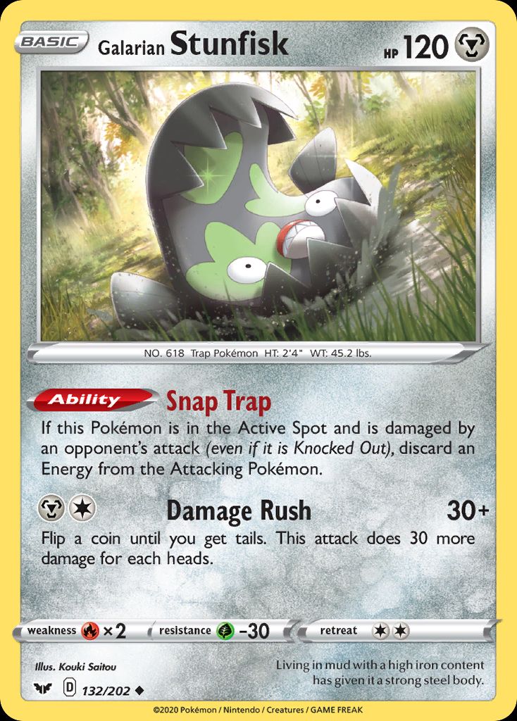 PSA 10 Stunfisk Darkness Ablaze graded Pokémon card