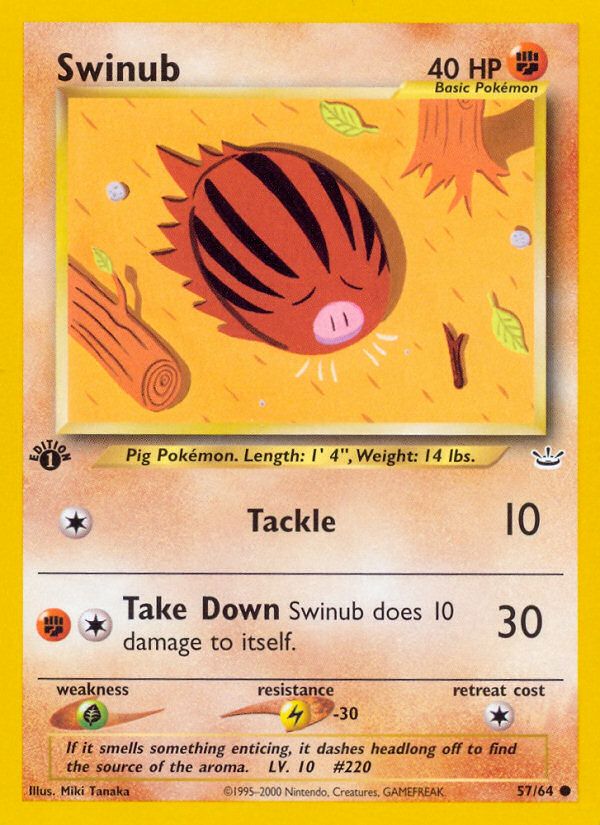 PSA 10 Swinub Neo Revelation graded Pokémon card