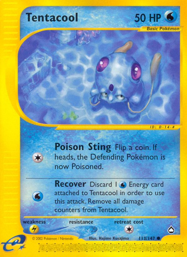 PSA 10 Tentacool Aquapolis graded Pokémon card