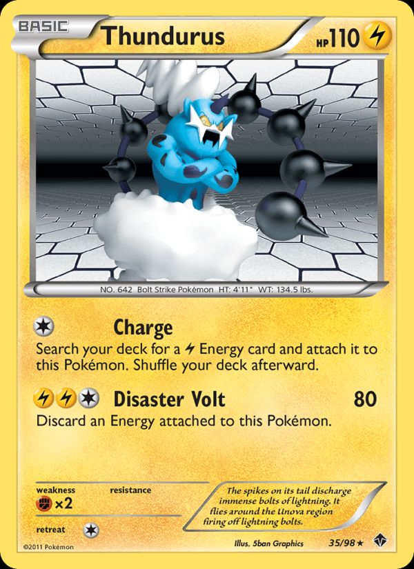 PSA 10 Thundurus Emerging Powers graded Pokémon card