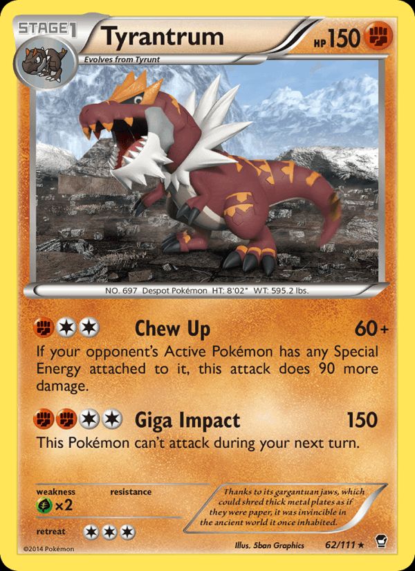 PSA 10 Tyrantrum Furious Fists graded Pokémon card