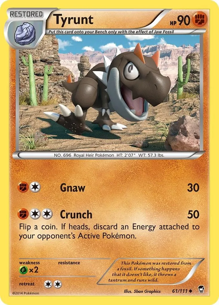 PSA 10 Tyrunt XY. Furious Fists graded Pokémon card