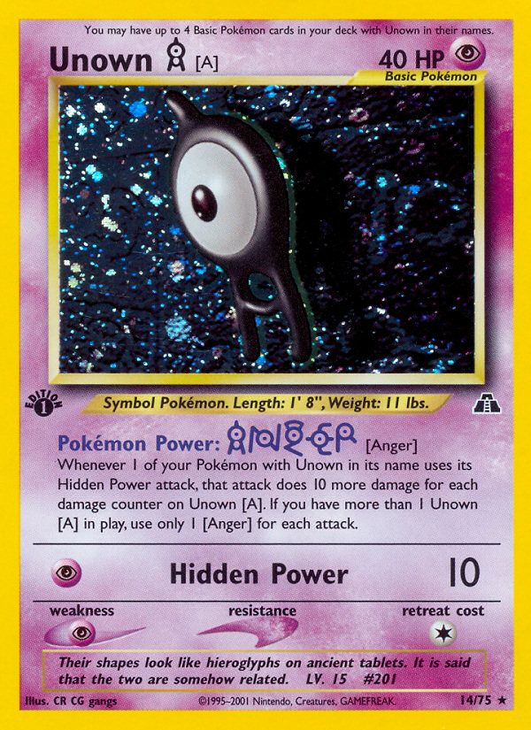 PSA 10 Unown Neo Discovery graded Pokémon card
