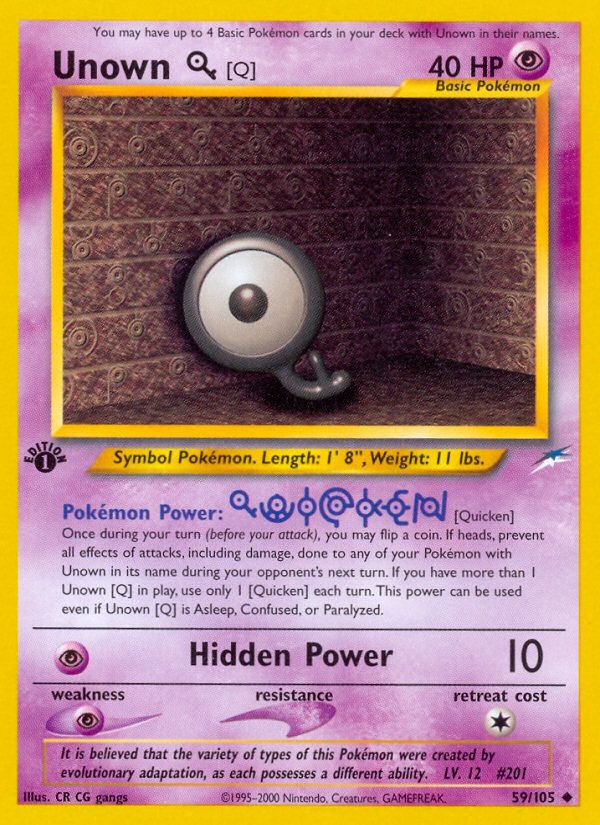PSA 10 Unown Neo Destiny graded Pokémon card